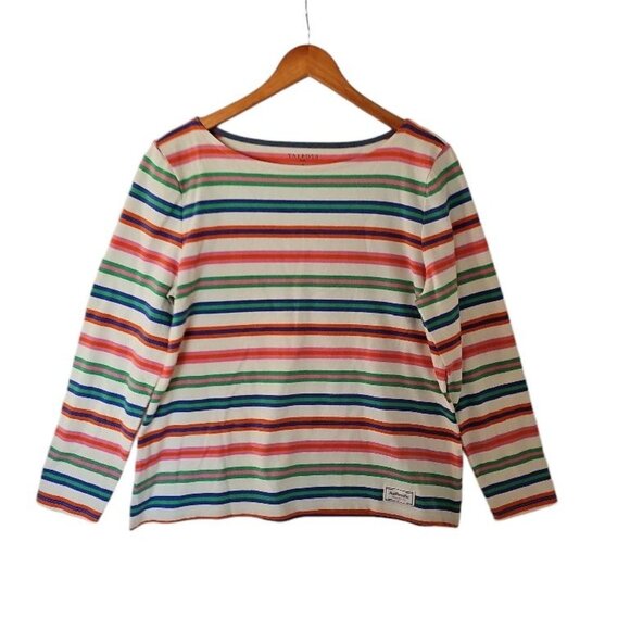 Talbots Tee Shirt Long Sleeve Tulip Stripe Plus Size X XL 100% Cotton - Picture 5 of 12